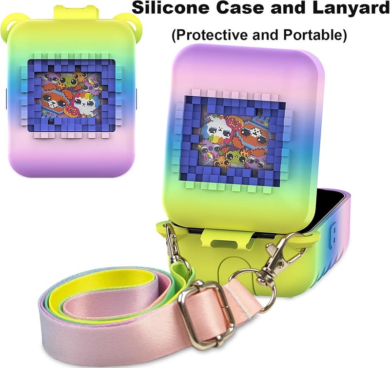 JCHPINE Silicone Cover Case for Bitzee Interactive Digital Pet and Case, Protective Skin Sleeve for Bitzee Virtual Electronic Pets Accessories (for Original 15 Animals) (Rainbow) - Image 4